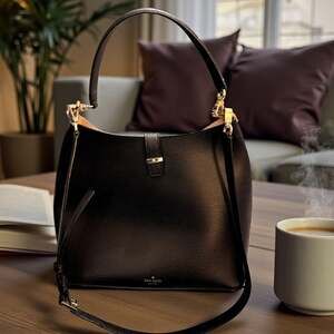 Kate Spade Leonard Street Mariel Black Leather Hobo Bag